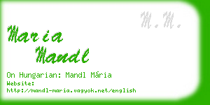 maria mandl business card